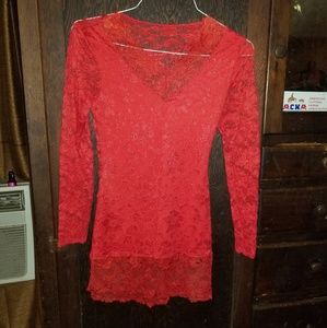 Red lace top